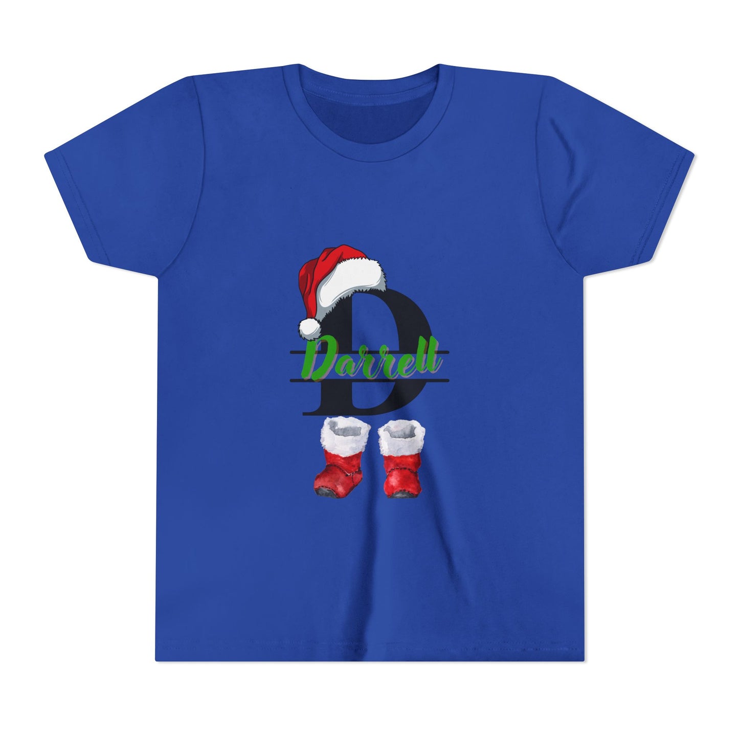 Personalized Christmas Youth Tee, Holiday T-Shirt, Cute Gift for Kids, Winter Apparel, Festive Short Sleeve Shirt