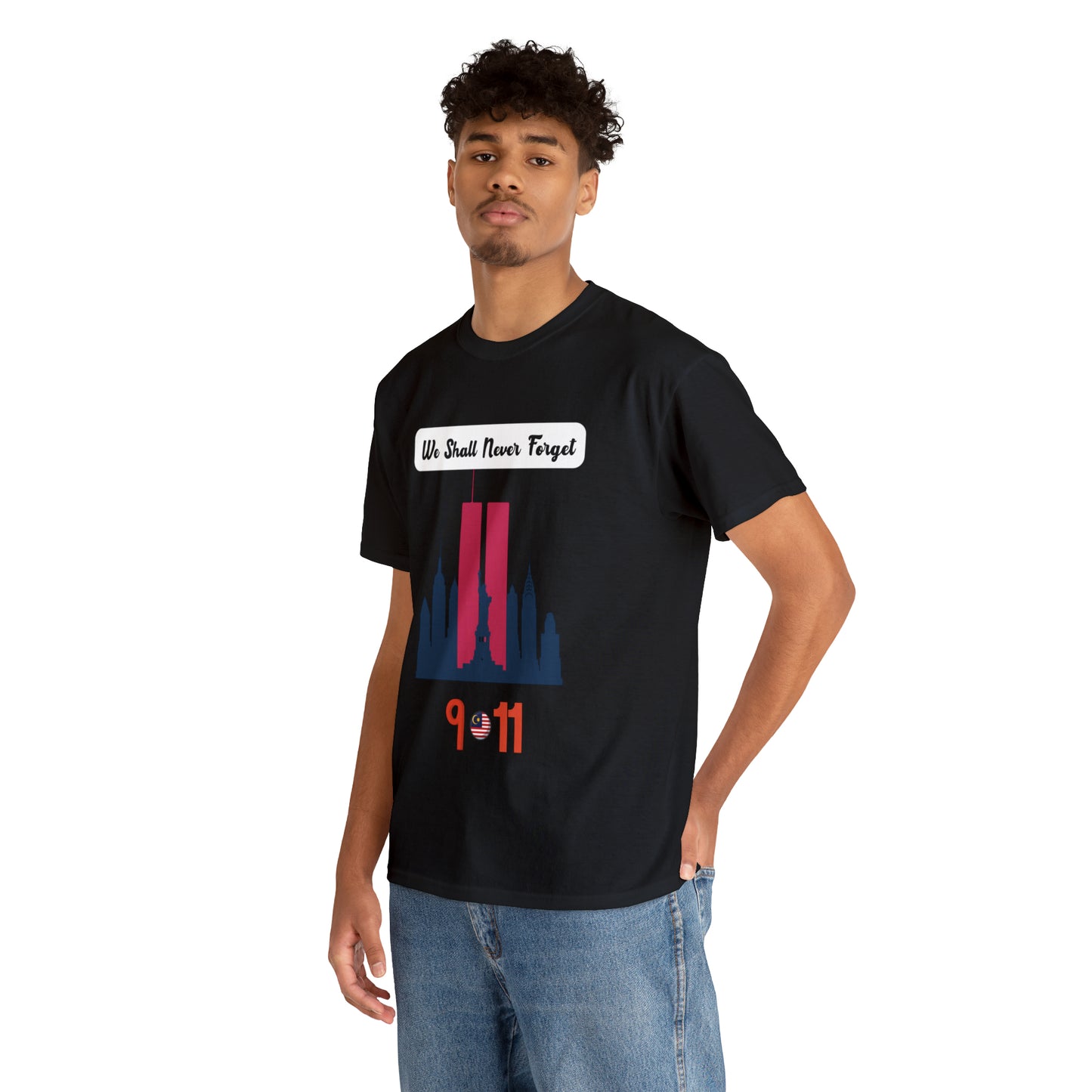 Unisex Heavy Cotton Tee- We Shall Never Forget 9/11