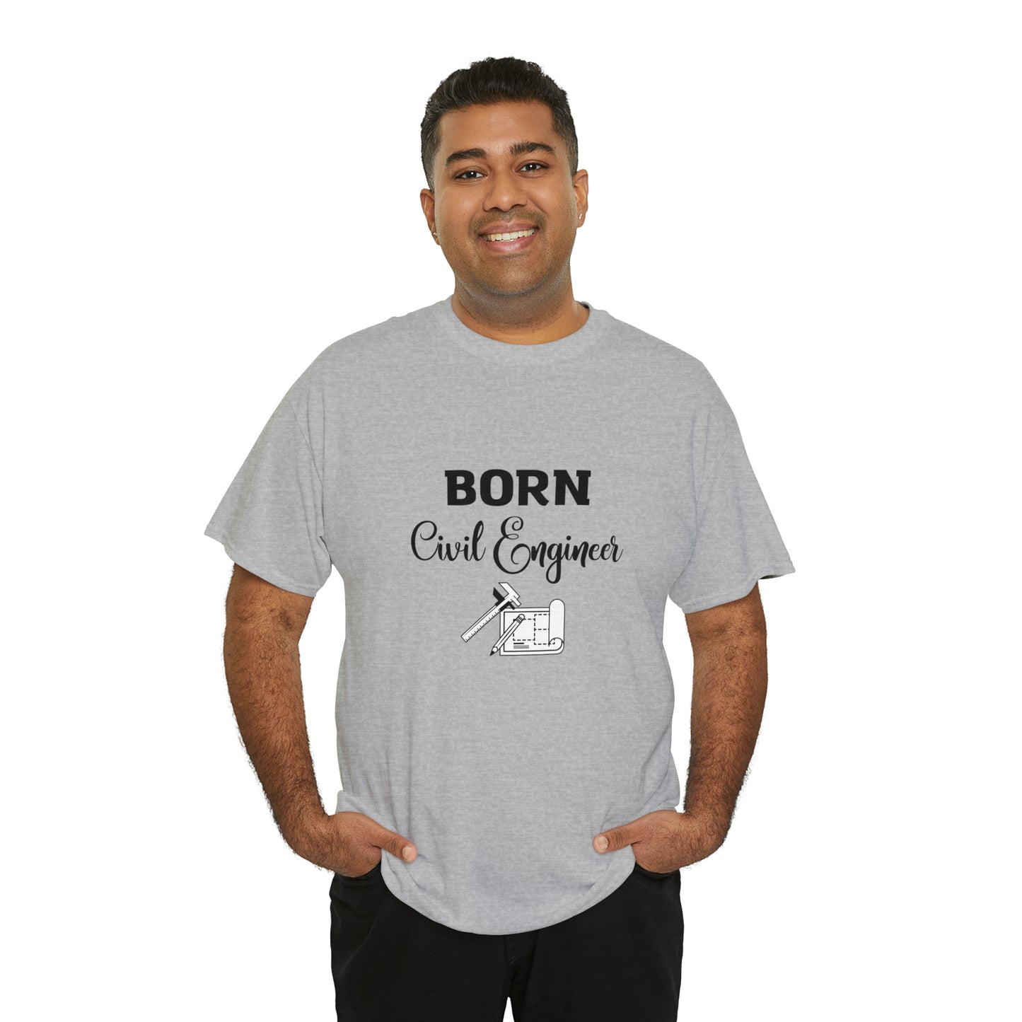 Born Civil Engineer Unisex Heavy Cotton Tee