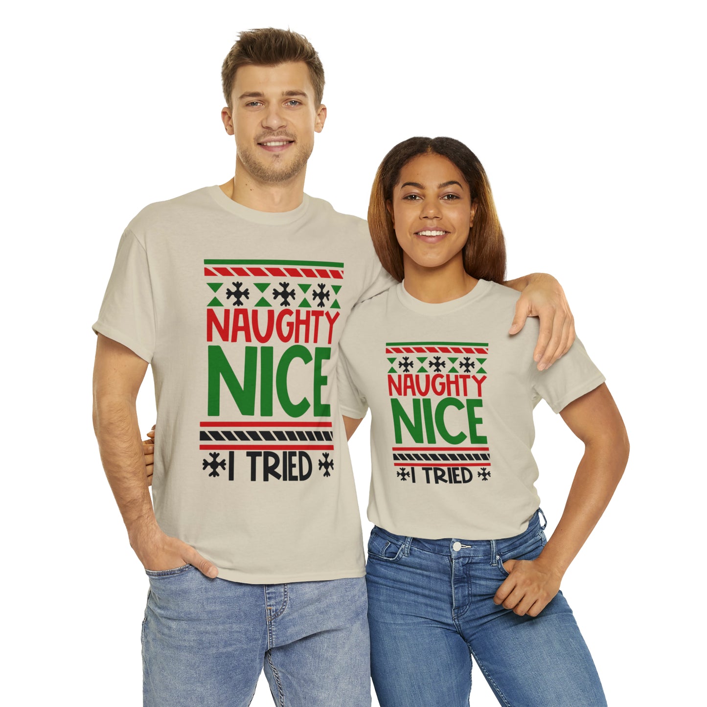 Naughty Nice I Tried Unisex Heavy Cotton Tee
