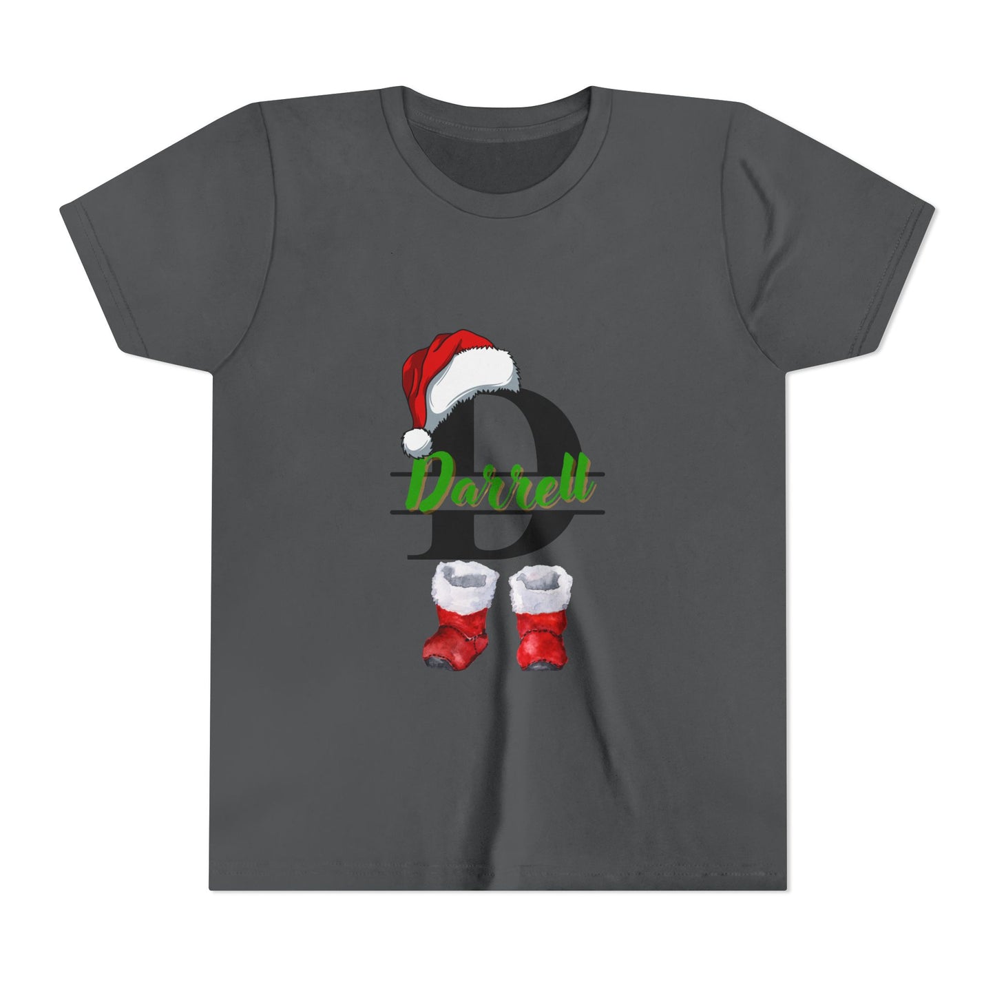 Personalized Christmas Youth Tee, Holiday T-Shirt, Cute Gift for Kids, Winter Apparel, Festive Short Sleeve Shirt
