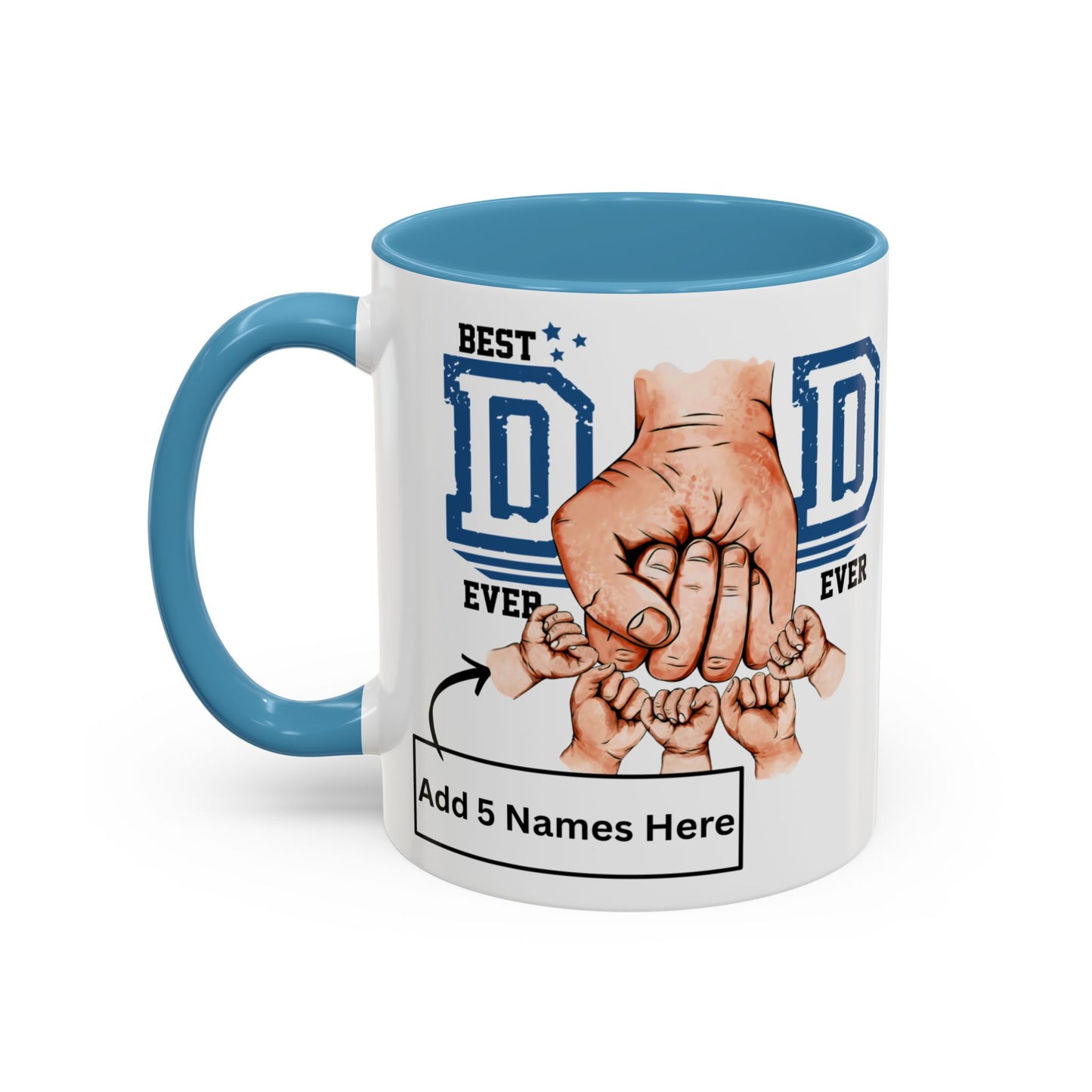 Best Dad Ever 5-kids Accent Coffee Mug | Father's Day Gift, Dad Mug, Coffee Lover Gift, Family Appreciation, Unique Drinking Cup
