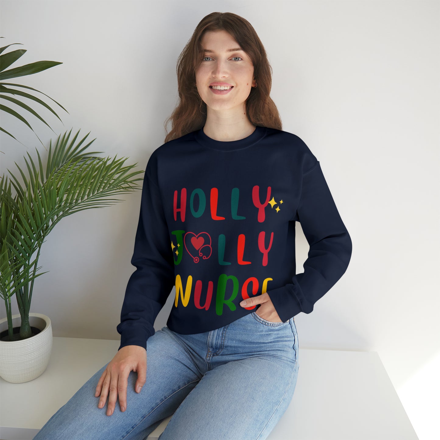 Santa's HollyJolly Nurse, Christmas Shirt, Christmas Gift, Nurse Christmas Sweatshirt, Nurse Xmas Shirt, Cute Nurse Pullover
