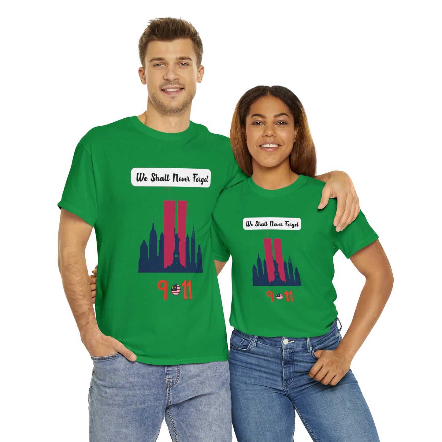 Unisex Heavy Cotton Tee- We Shall Never Forget 9/11
