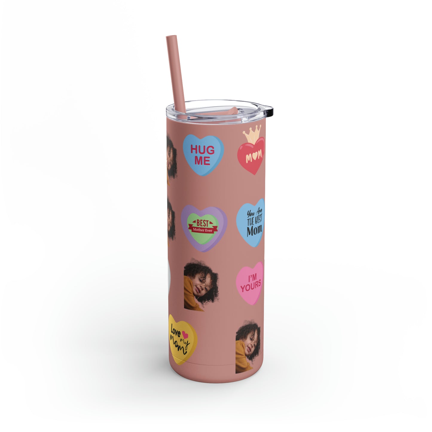 Best Mama Photo Valentine Tumbler, Valentine's Day gift, Tumblers, Auntie gift, Sister gift, Gift for her, Skinny Matte Tumbler, 20oz