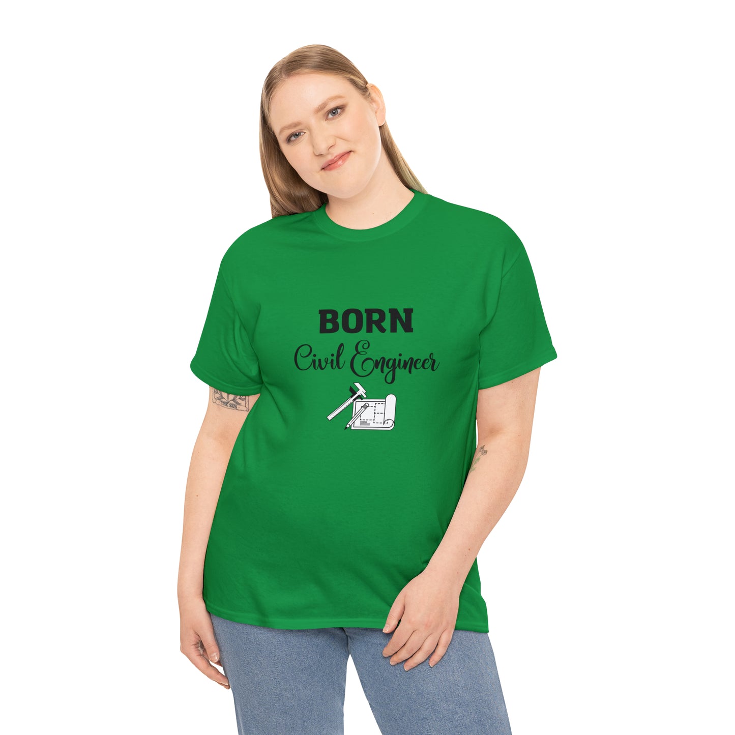 Born Civil Engineer Unisex Heavy Cotton Tee