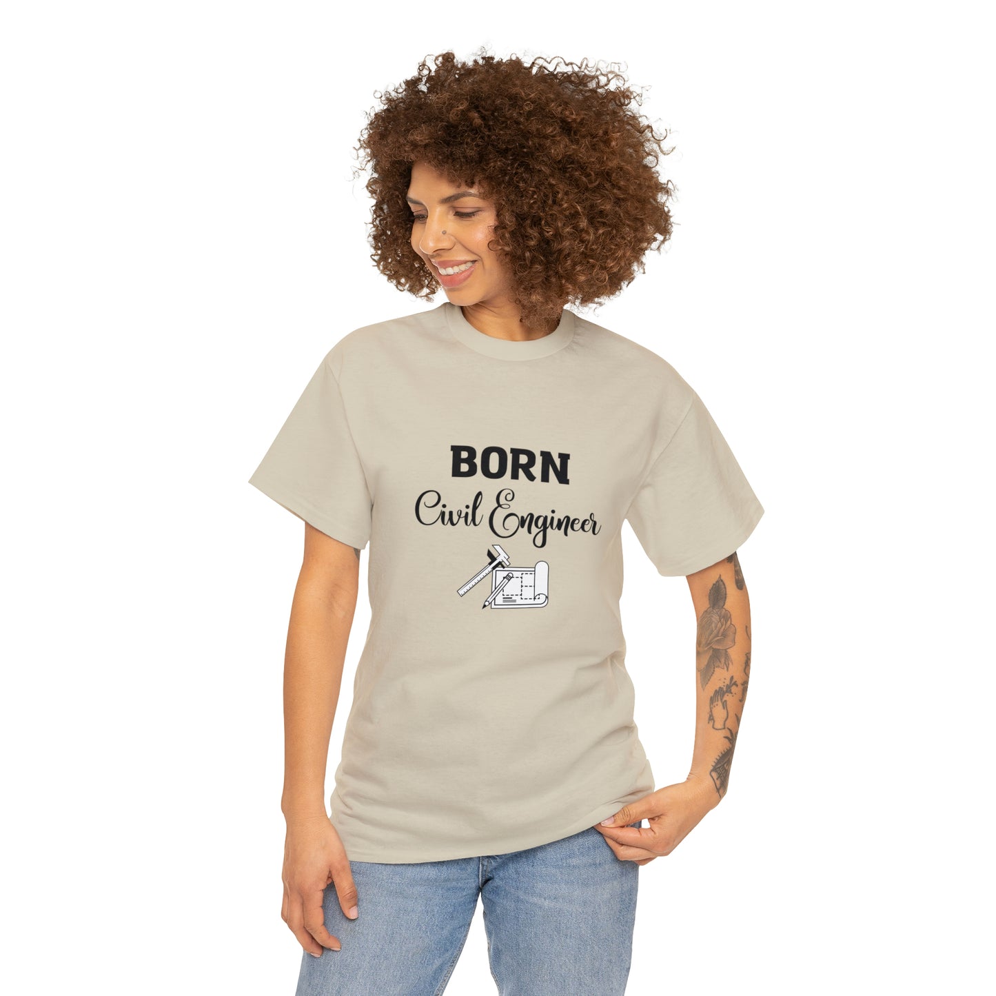 Born Civil Engineer Unisex Heavy Cotton Tee