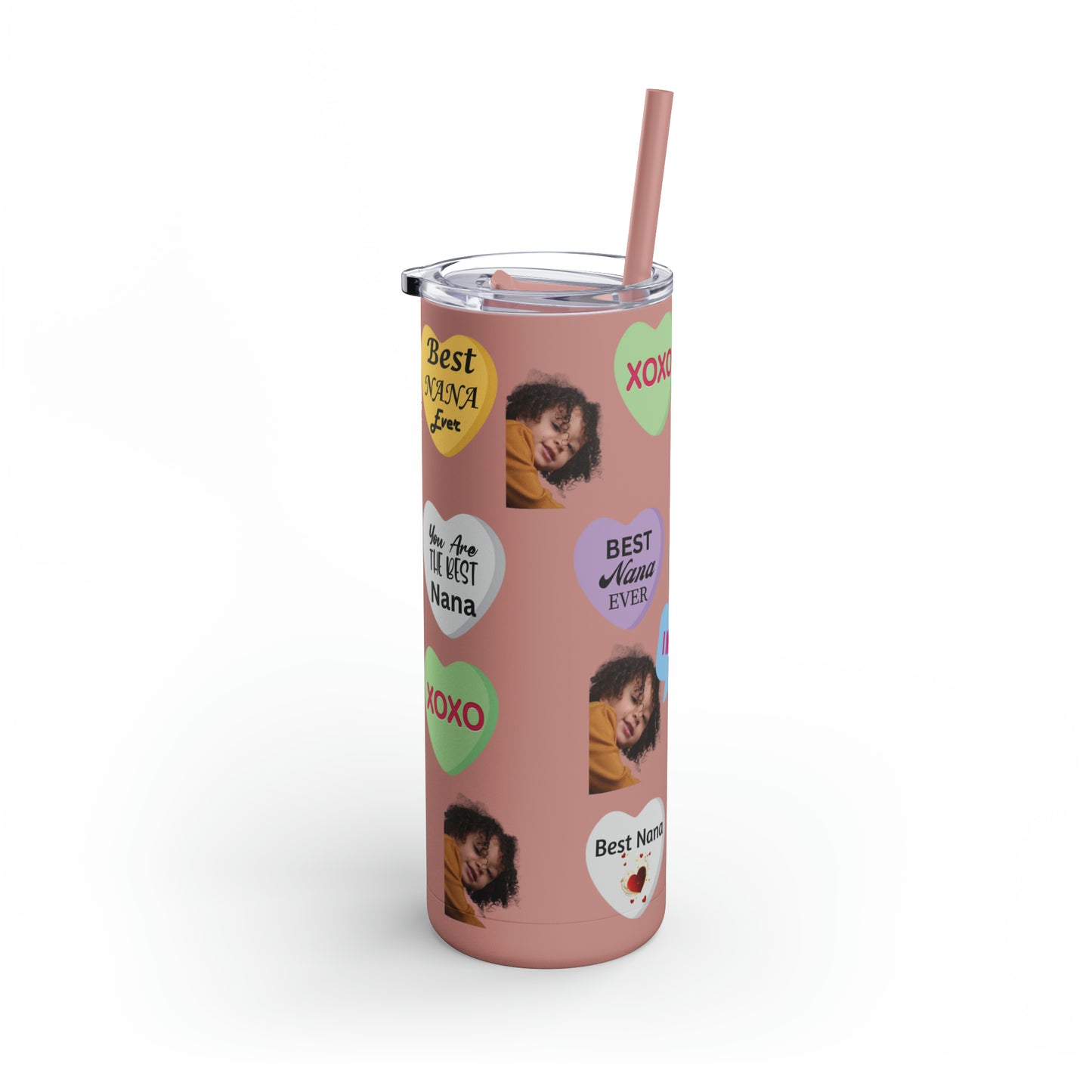 Best Nana Photo Valentine Tumbler, Valentine's Day gift, Tumblers, Auntie gift, Sister gift, Gift for her, Skinny Matte Tumbler, 20oz