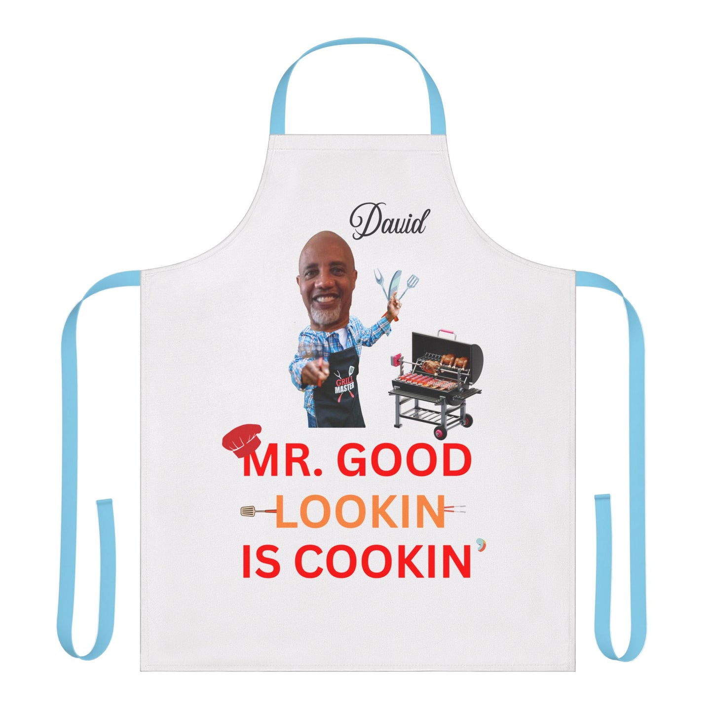 Stylish Chef Apron - Mr. Good Lookin' Is Cookin' | Perfect Gift for BBQ Lovers, Cooking Enthusiasts, Father's Day, Grilling, Kitchen