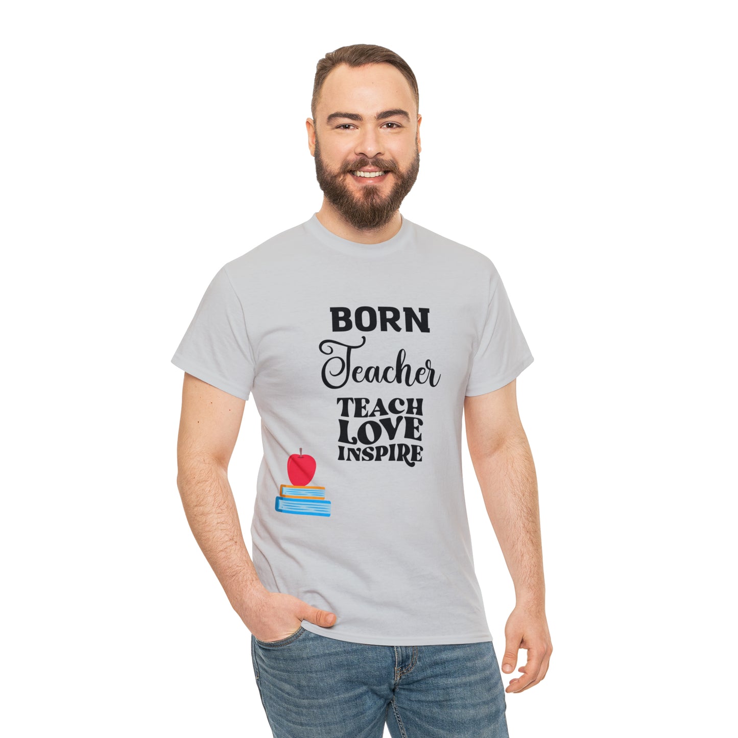 Born Teacher Unisex Heavy Cotton Tee
