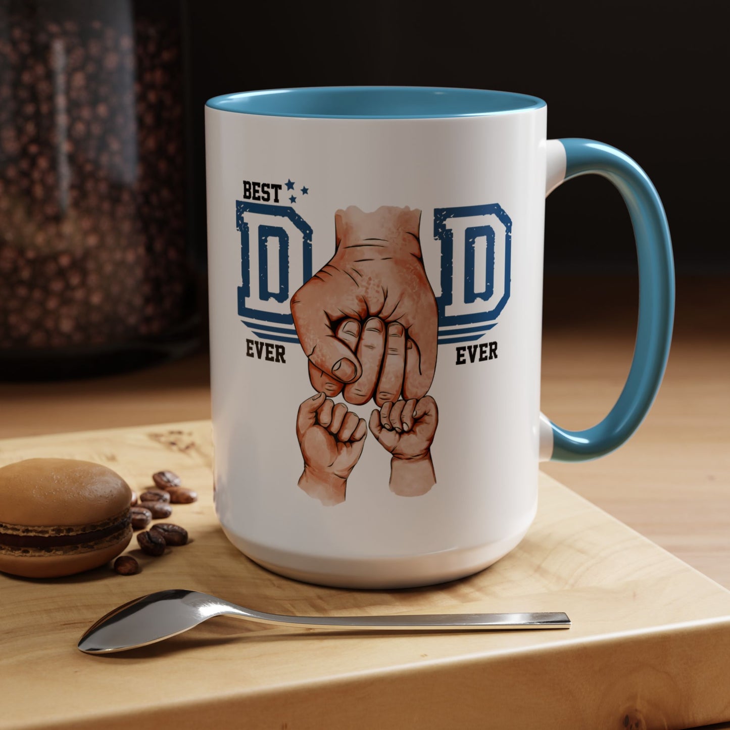 Best Dad Ever 2-kids Accent Coffee Mug | Father's Day Gift, Dad Mug, Coffee Lover Gift, Family Appreciation, Unique Drinking Cup