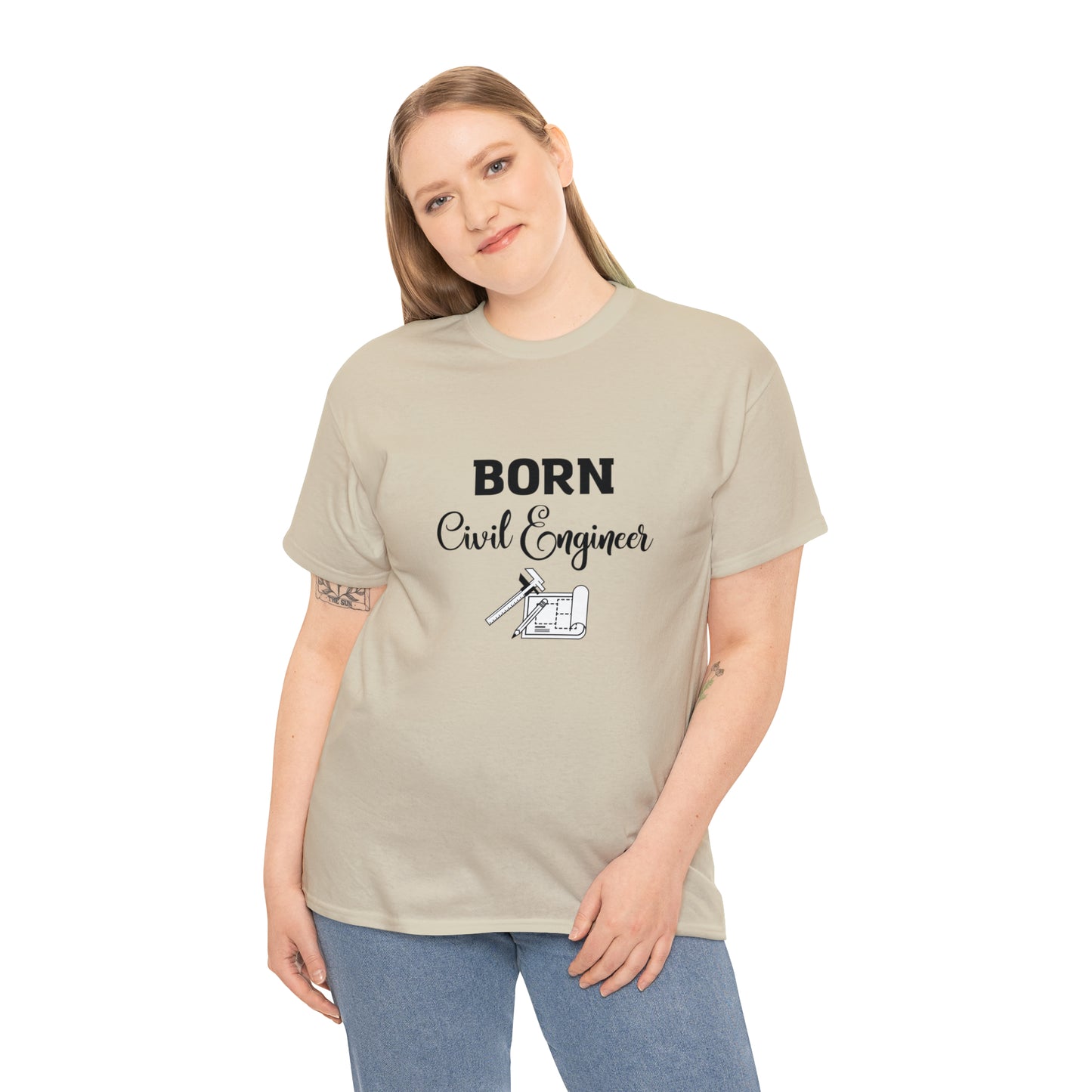 Born Civil Engineer Unisex Heavy Cotton Tee