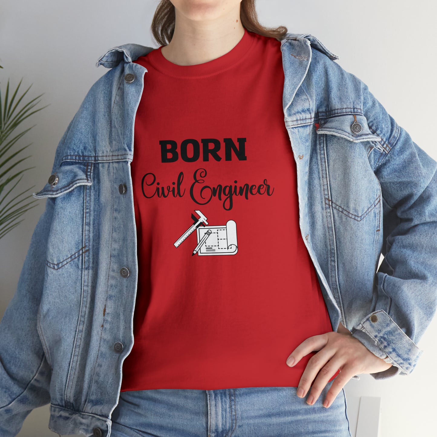 Born Civil Engineer Unisex Heavy Cotton Tee