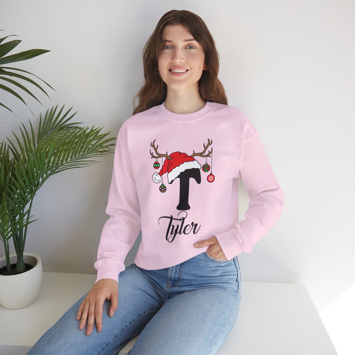 Custom Christmas Alphabet Matching Family Sweatshirt, Personalized Xmas Sweater Christmas Alphabet Gifts Family Reunion Christmas Sweatshirt