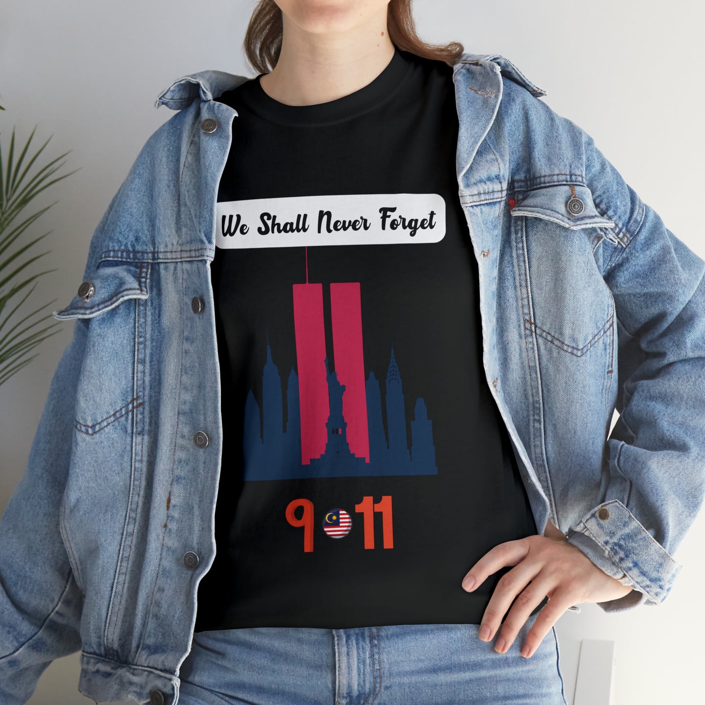 Unisex Heavy Cotton Tee- We Shall Never Forget 9/11