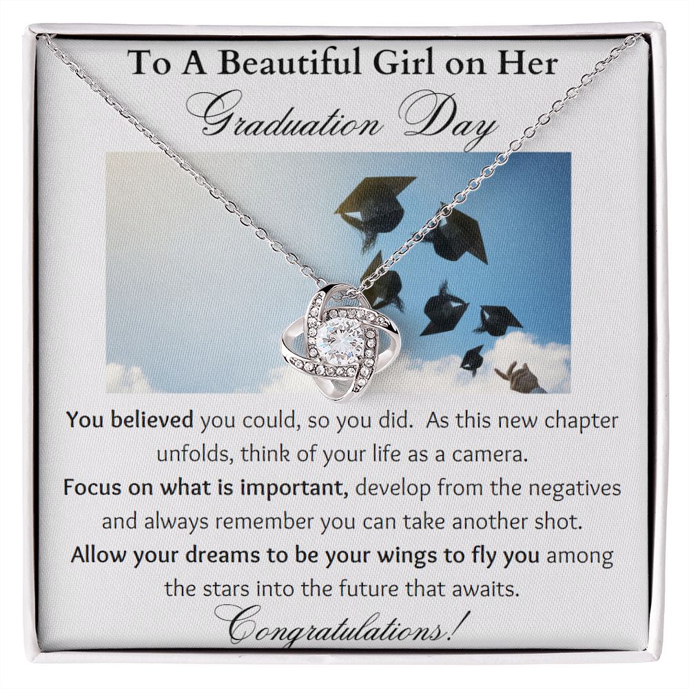 Love Knot Necklace, Graduation Gifts For Her, Graduation Gift Necklace, High School Graduation, Class of 2023, College Graduation, Pendant