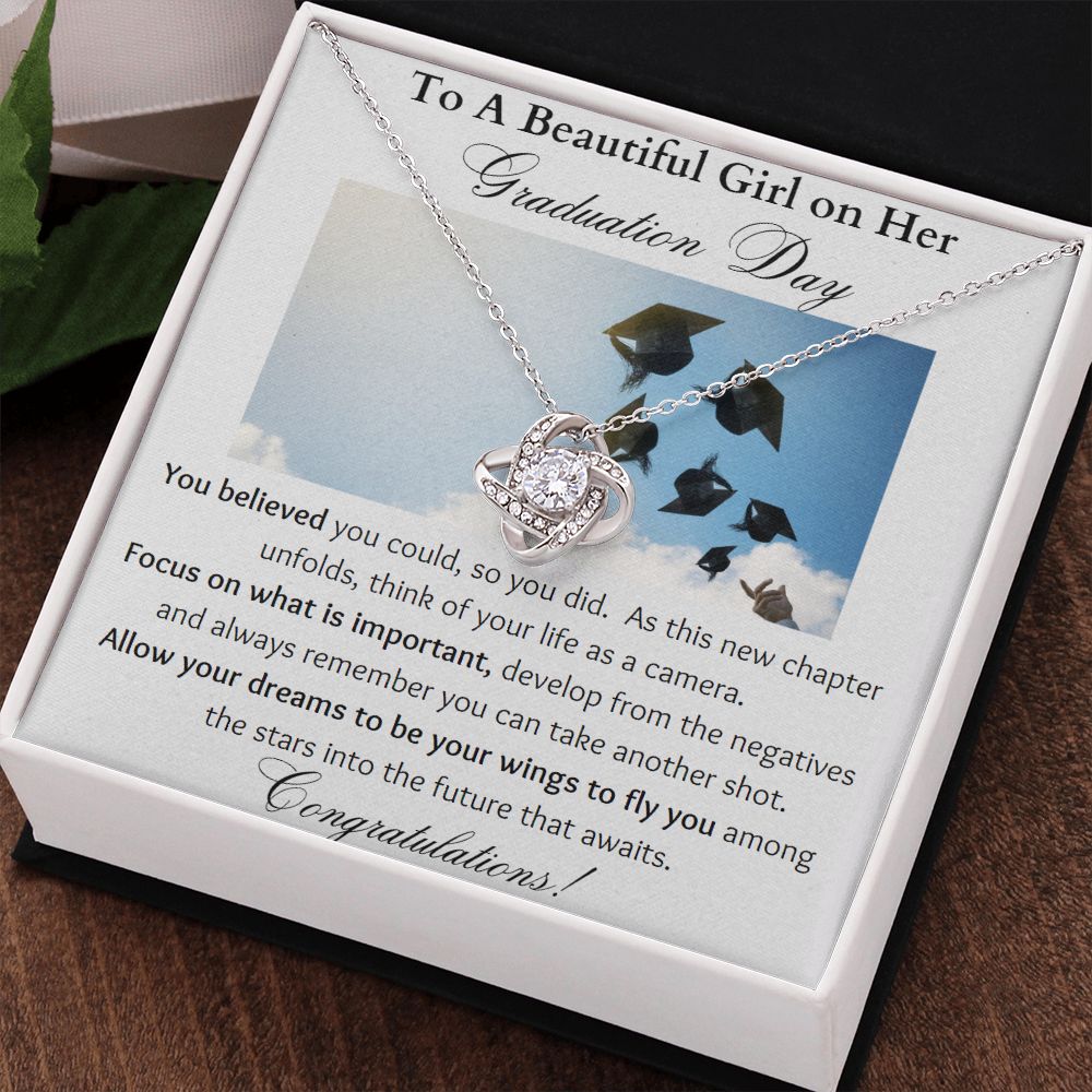 Love Knot Necklace, Graduation Gifts For Her, Graduation Gift Necklace, High School Graduation, Class of 2023, College Graduation, Pendant