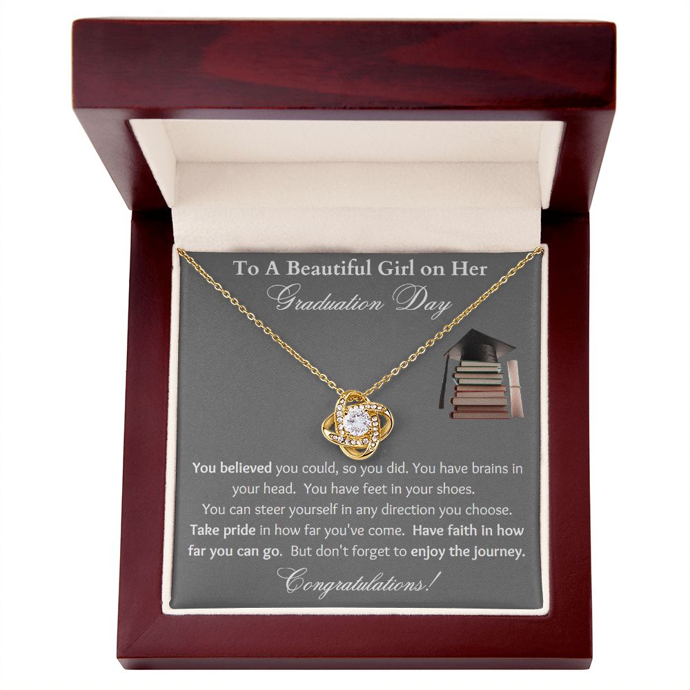 Love Knot Necklace, Graduation Gifts For Her, Graduation Gift Necklace, High School Graduation, Class of 2023, College Graduation, Pendant