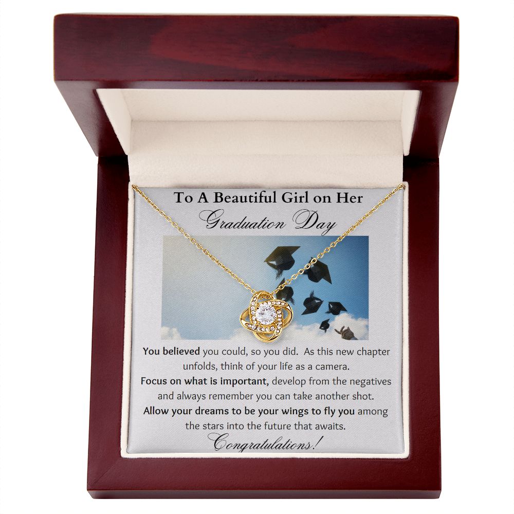 Love Knot Necklace, Graduation Gifts For Her, Graduation Gift Necklace, High School Graduation, Class of 2023, College Graduation, Pendant
