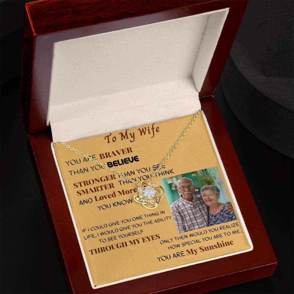 Revd Custom Photo Love Knot Necklace. Wife Gift, Mother's Day Gift, Wife Necklace, Mother's Day Gift From Soulmate, Mother's Day Gift From Spouse, Wife Birthday Gift, Soulmate Birthday Gift, Just Because Gift to Wife, Birthday Gift, Anniversary Gift