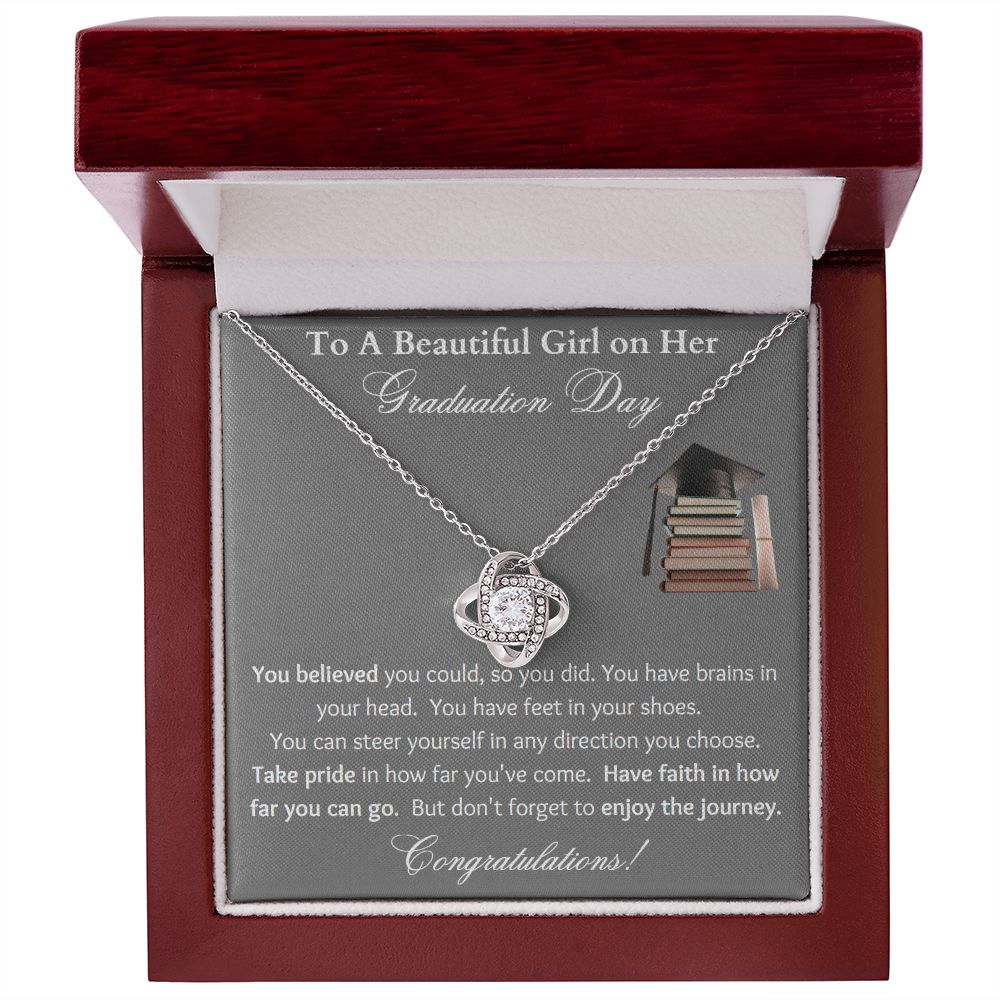 Love Knot Necklace, Graduation Gifts For Her, Graduation Gift Necklace, High School Graduation, Class of 2023, College Graduation, Pendant