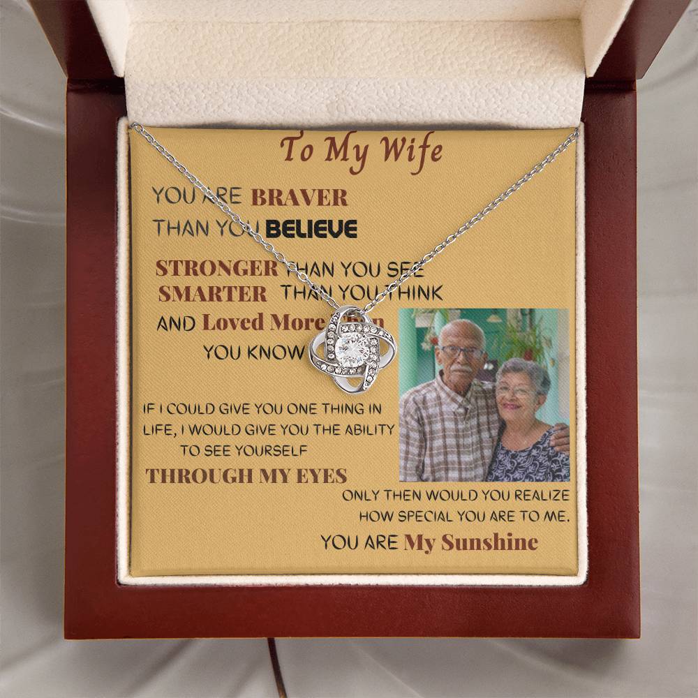 Revd Custom Photo Love Knot Necklace. Wife Gift, Mother's Day Gift, Wife Necklace, Mother's Day Gift From Soulmate, Mother's Day Gift From Spouse, Wife Birthday Gift, Soulmate Birthday Gift, Just Because Gift to Wife, Birthday Gift, Anniversary Gift