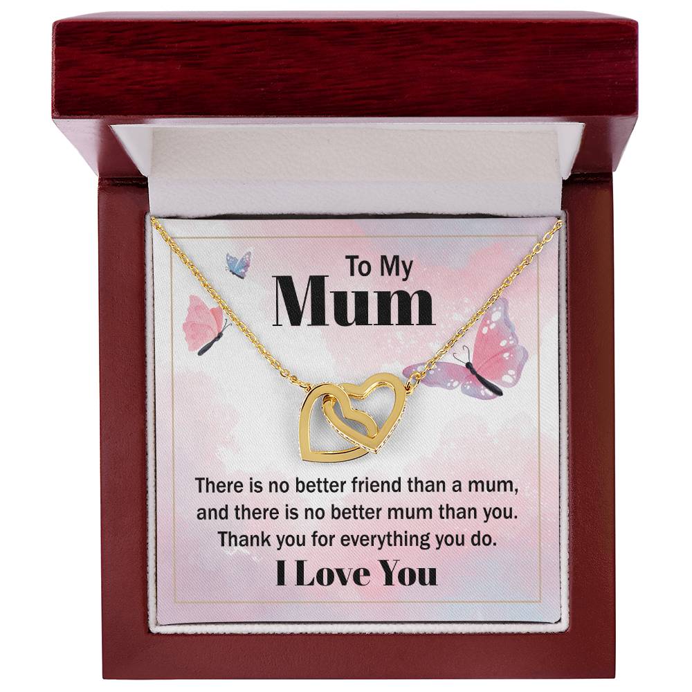 Revd Interlocking Hearts Necklace, Necklace to Mum, Birthday Gift, Gift to Mum, Mother's Day Gift to Mum, Gift from Daughter to Mum, Just Because Gift