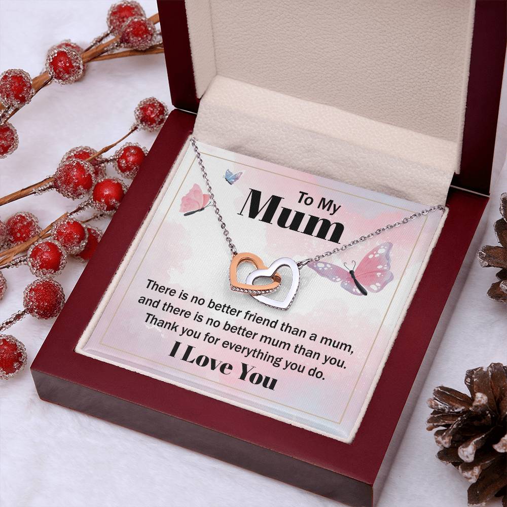 Revd Interlocking Hearts Necklace, Necklace to Mum, Birthday Gift, Gift to Mum, Mother's Day Gift to Mum, Gift from Daughter to Mum, Just Because Gift