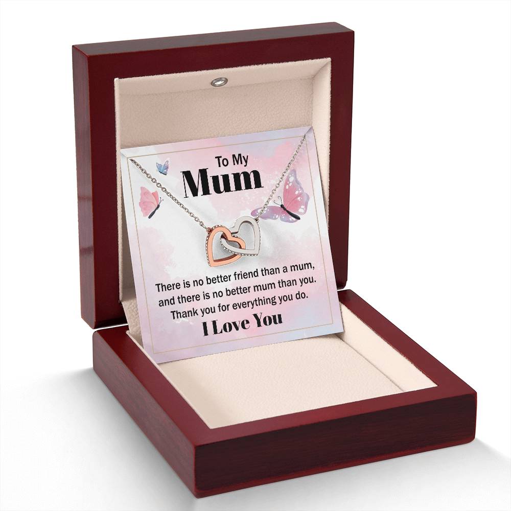 Revd Interlocking Hearts Necklace, Necklace to Mum, Birthday Gift, Gift to Mum, Mother's Day Gift to Mum, Gift from Daughter to Mum, Just Because Gift