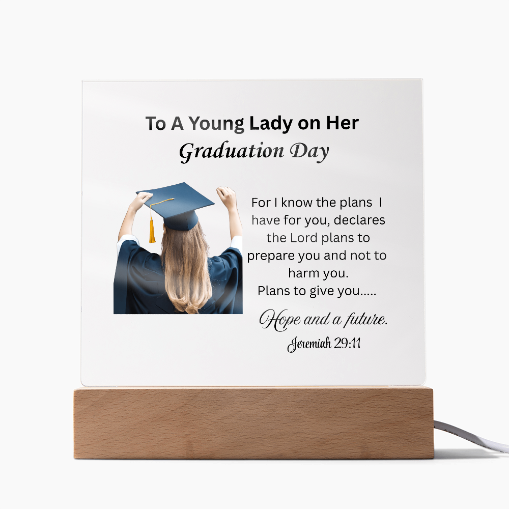 On her graduation day. Printed Square Acrylic Plaque. Graduating Senior Gifts, Graduation Gift for Her, Graduation Gifts, Class of 2025