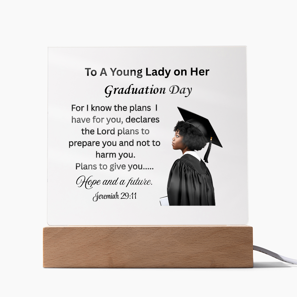 On her graduation day. Printed Square Acrylic Plaque. Graduating Senior Gifts, Graduation Gift for Her, Graduation Gifts, Class of 2025