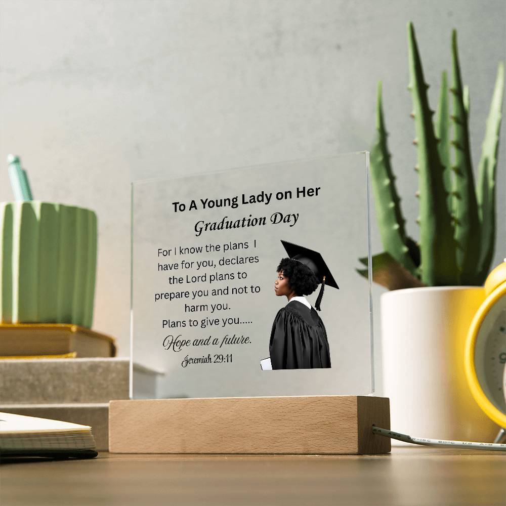 On her graduation day. Printed Square Acrylic Plaque. Graduating Senior Gifts, Graduation Gift for Her, Graduation Gifts, Class of 2025