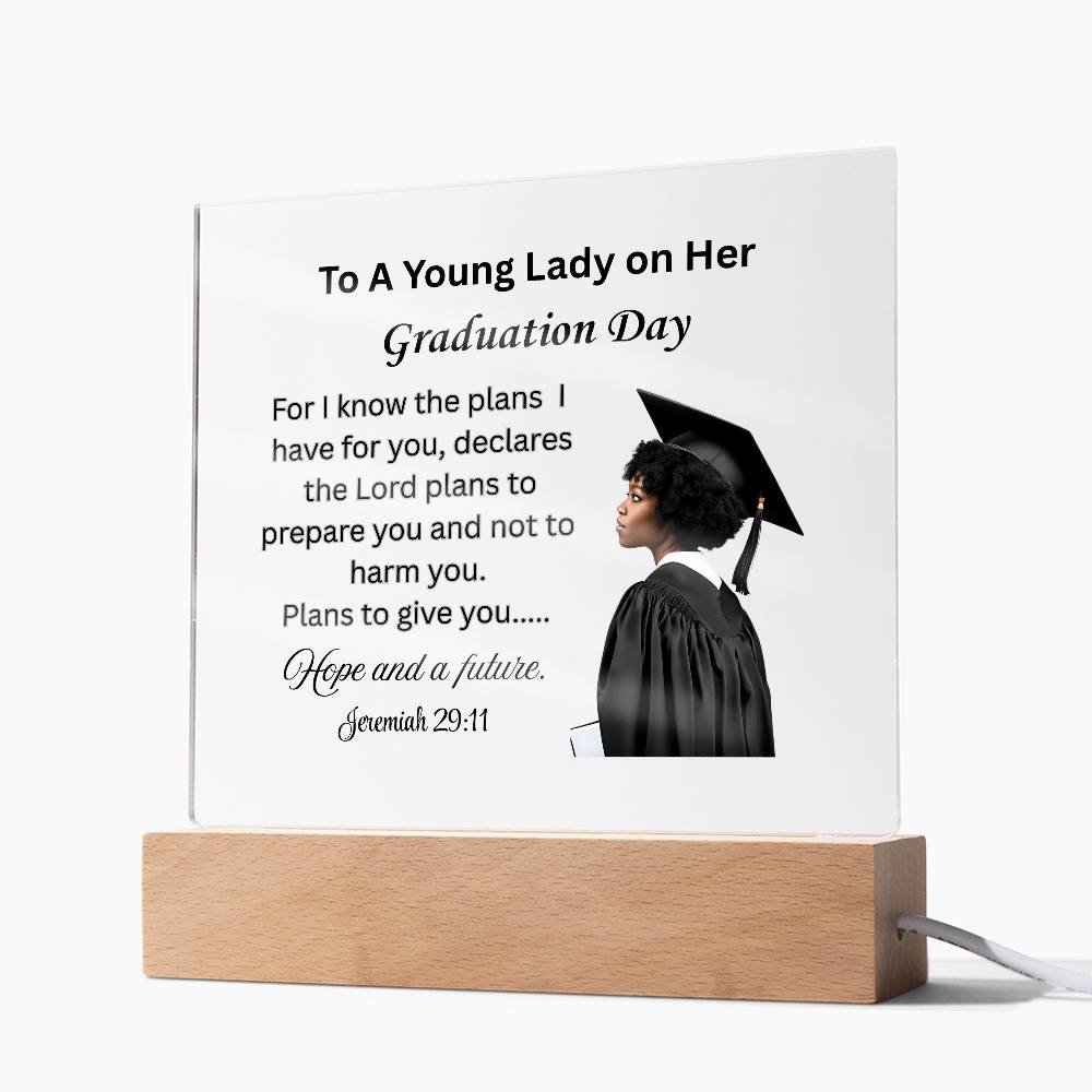 On her graduation day. Printed Square Acrylic Plaque. Graduating Senior Gifts, Graduation Gift for Her, Graduation Gifts, Class of 2025