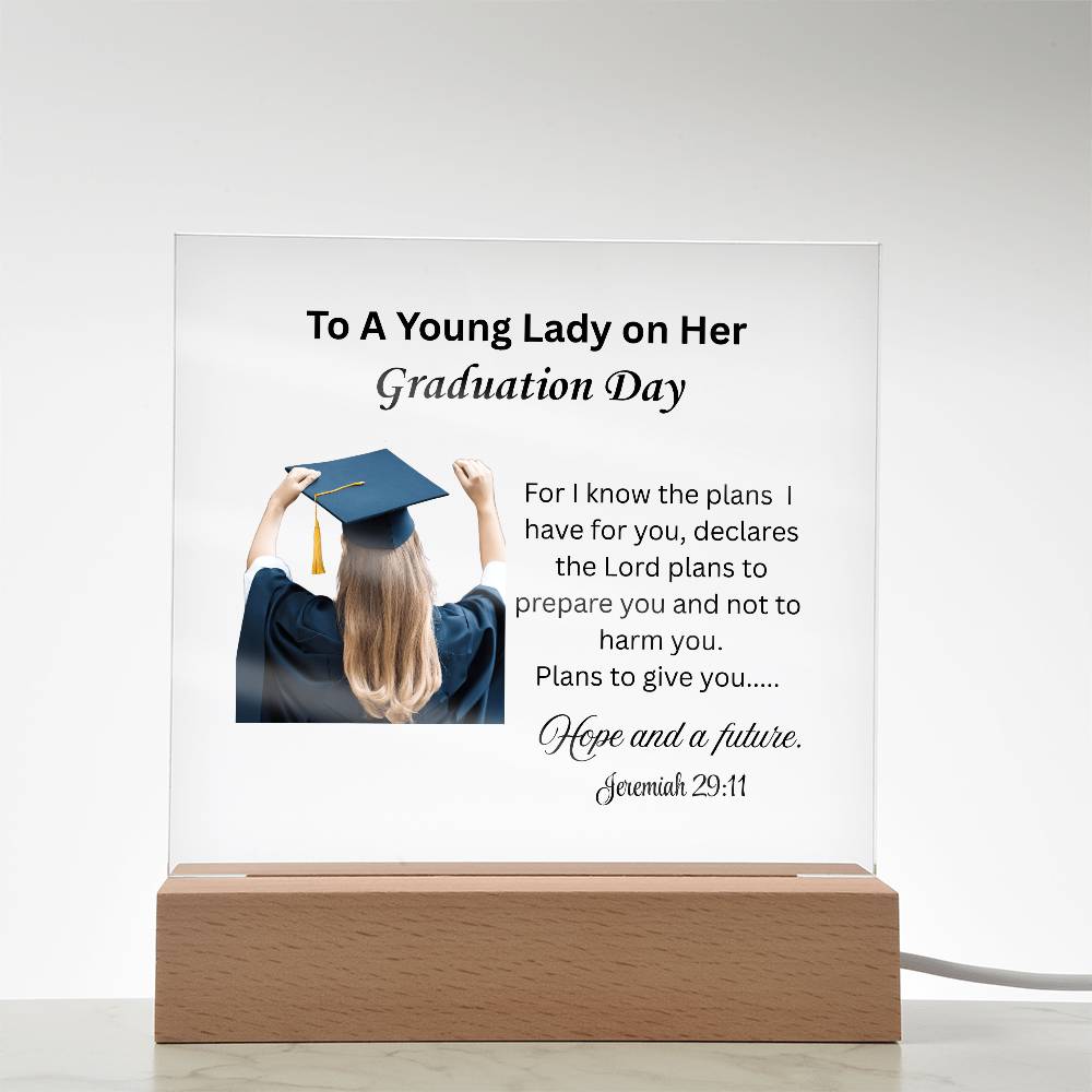 On her graduation day. Printed Square Acrylic Plaque. Graduating Senior Gifts, Graduation Gift for Her, Graduation Gifts, Class of 2025