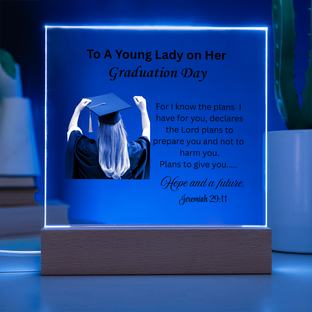 On her graduation day. Printed Square Acrylic Plaque. Graduating Senior Gifts, Graduation Gift for Her, Graduation Gifts, Class of 2025