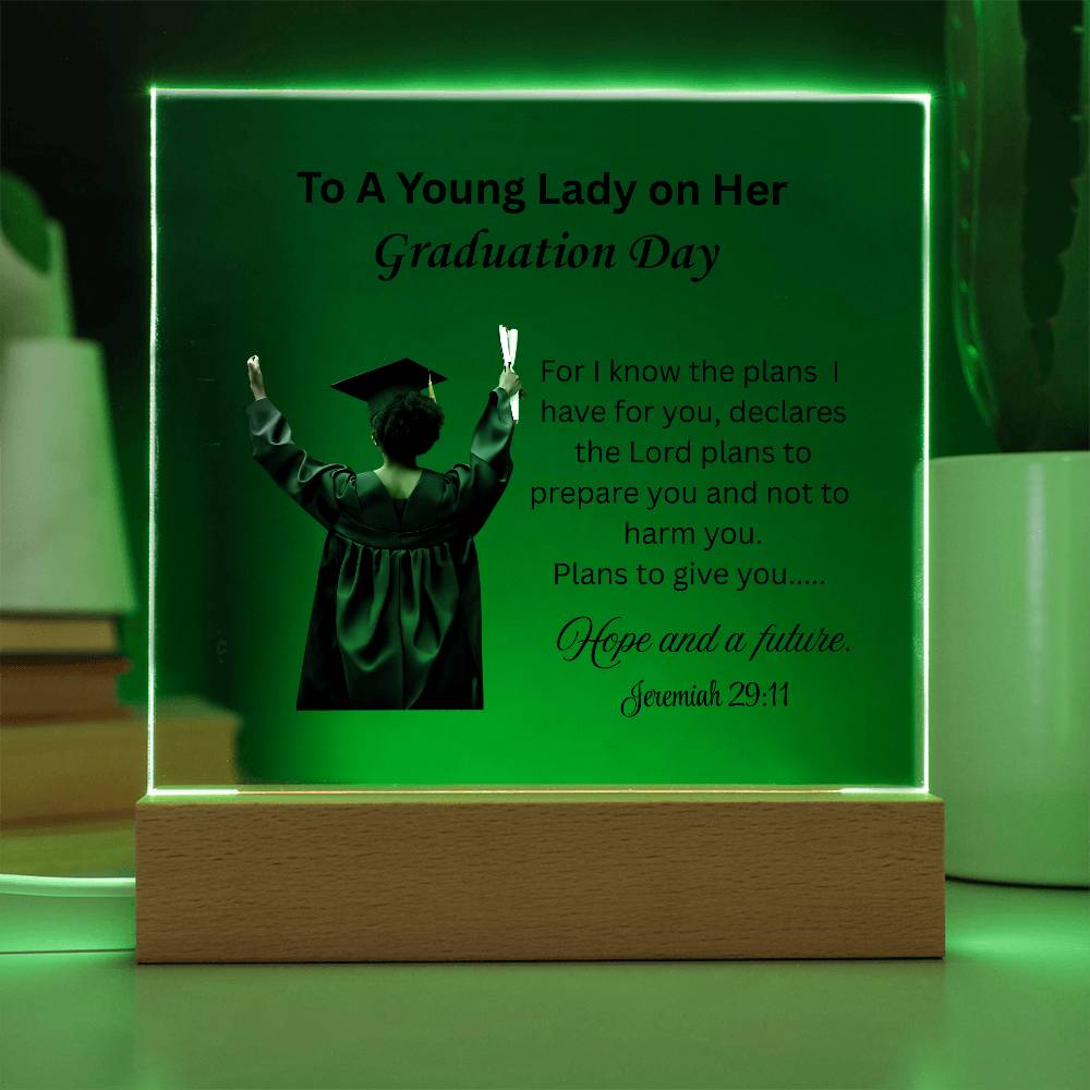 Graduation day printed Square Acrylic Plaque. Graduating Senior Gifts for Girls, Grad Gift for Her, Graduation Gifts, Class of 2025