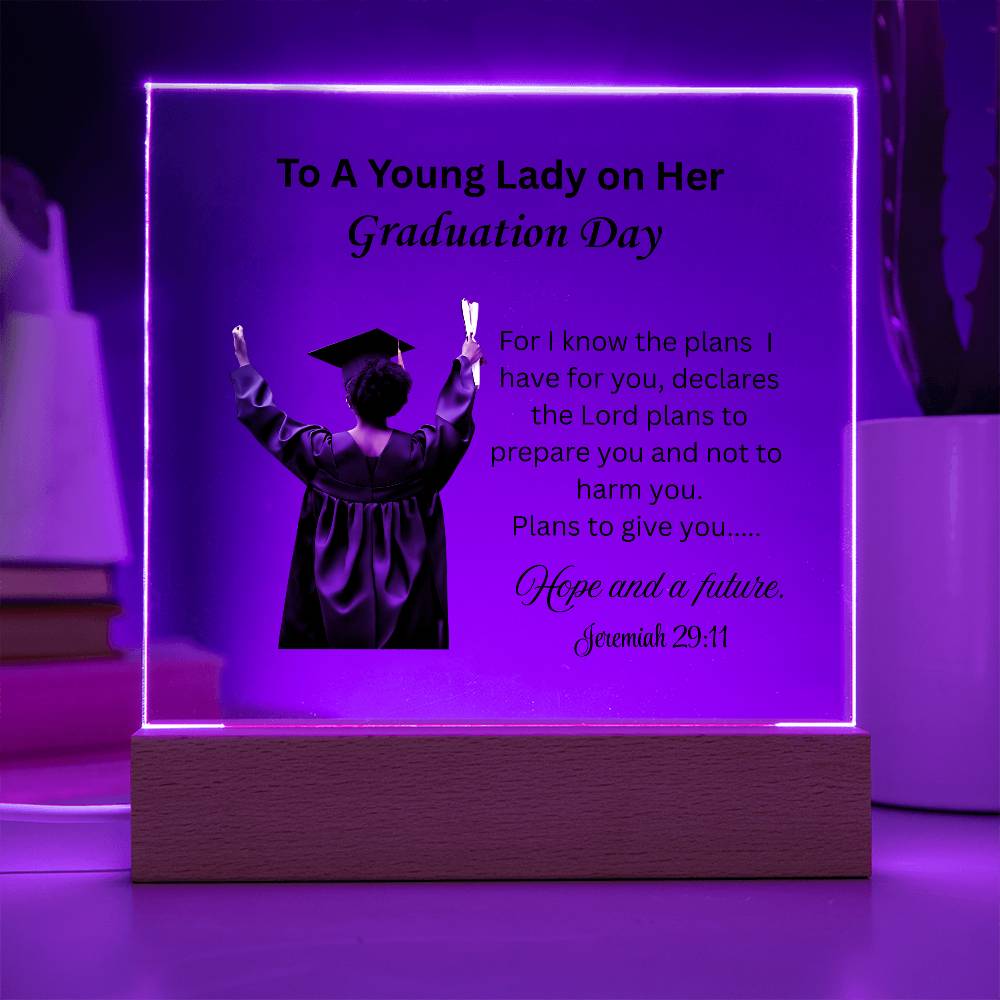 Graduation day printed Square Acrylic Plaque. Graduating Senior Gifts for Girls, Grad Gift for Her, Graduation Gifts, Class of 2025