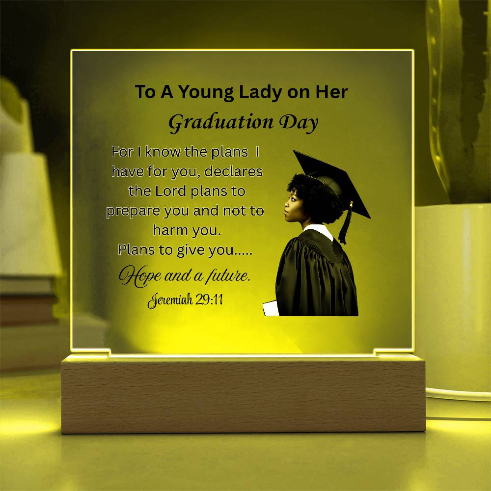 On her graduation day. Printed Square Acrylic Plaque. Graduating Senior Gifts, Graduation Gift for Her, Graduation Gifts, Class of 2025