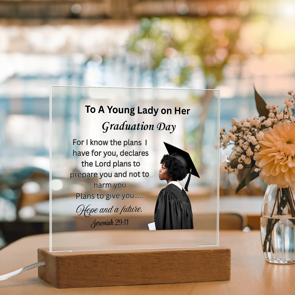 On her graduation day. Printed Square Acrylic Plaque. Graduating Senior Gifts, Graduation Gift for Her, Graduation Gifts, Class of 2025