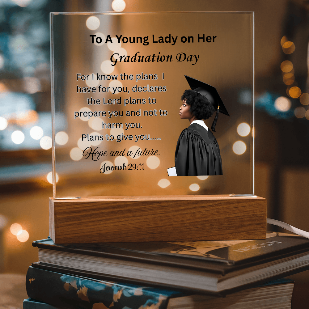 On her graduation day. Printed Square Acrylic Plaque. Graduating Senior Gifts, Graduation Gift for Her, Graduation Gifts, Class of 2025