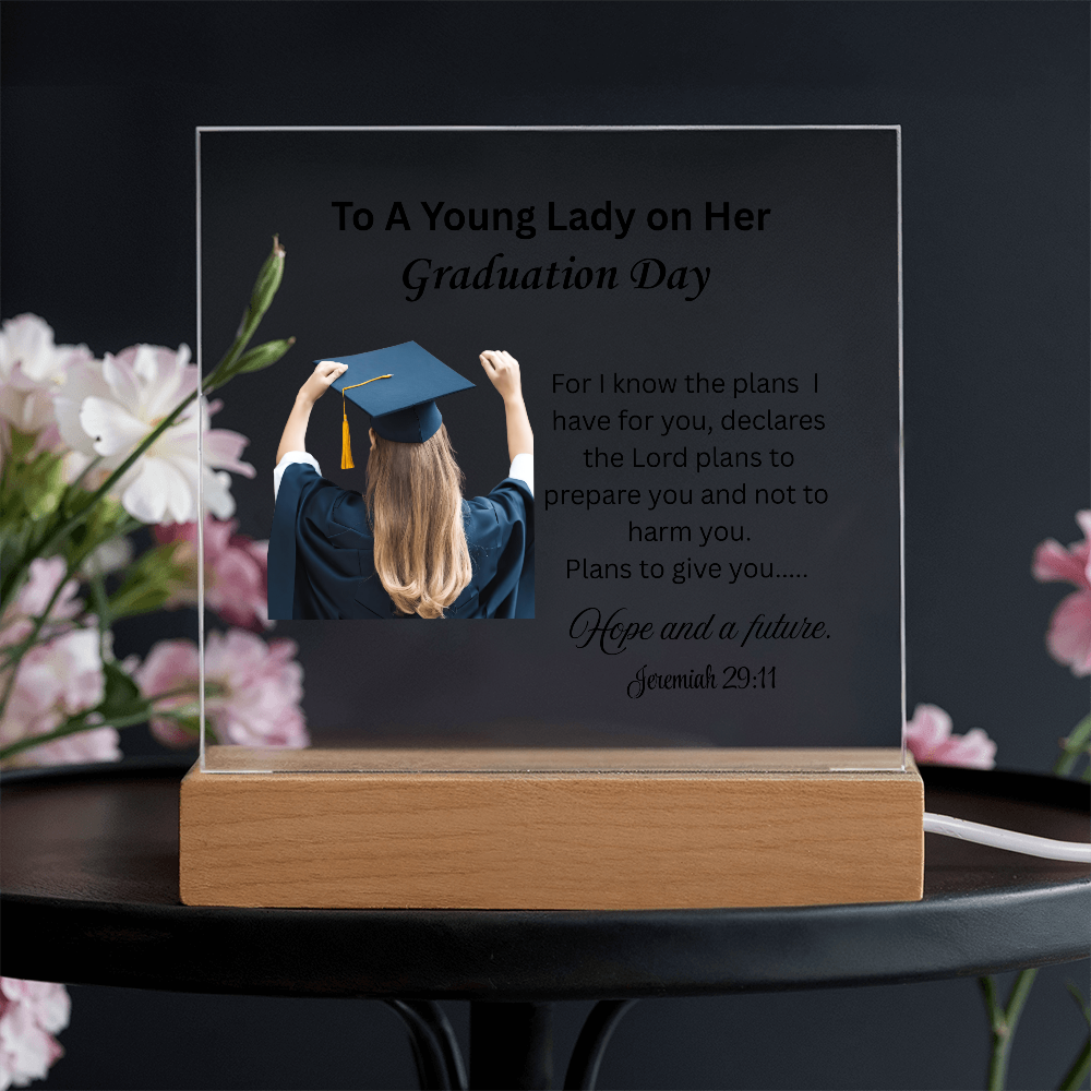 On her graduation day. Printed Square Acrylic Plaque. Graduating Senior Gifts, Graduation Gift for Her, Graduation Gifts, Class of 2025