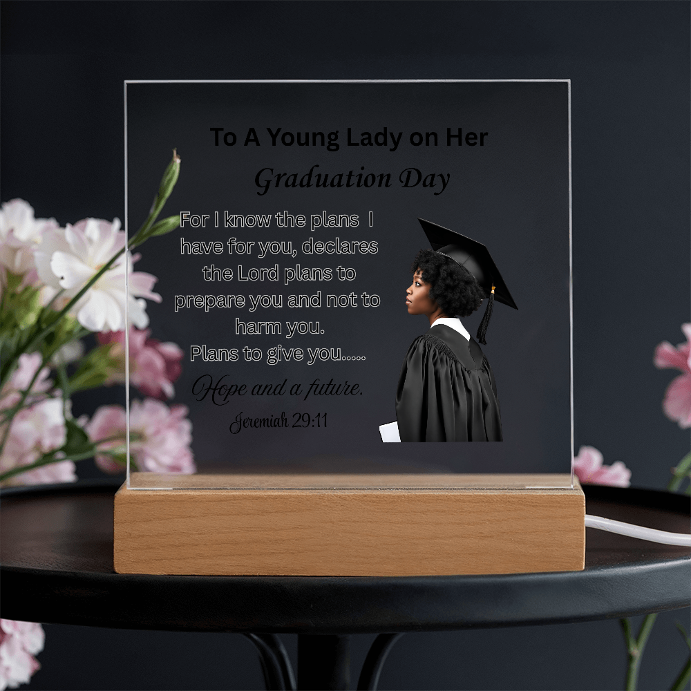On her graduation day. Printed Square Acrylic Plaque. Graduating Senior Gifts, Graduation Gift for Her, Graduation Gifts, Class of 2025