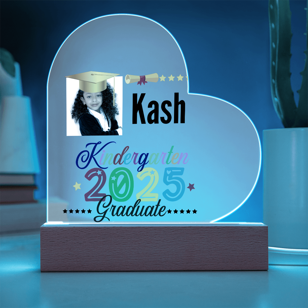 Personalized Printed heart acrylic plaque.