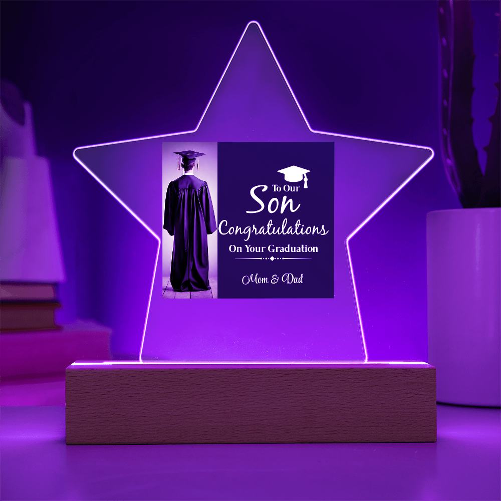 Personalize Printed Acrylic Star Plaque w/name. Graduate Senior Gift, Graduation Gift for Him, Graduation Gift of 202