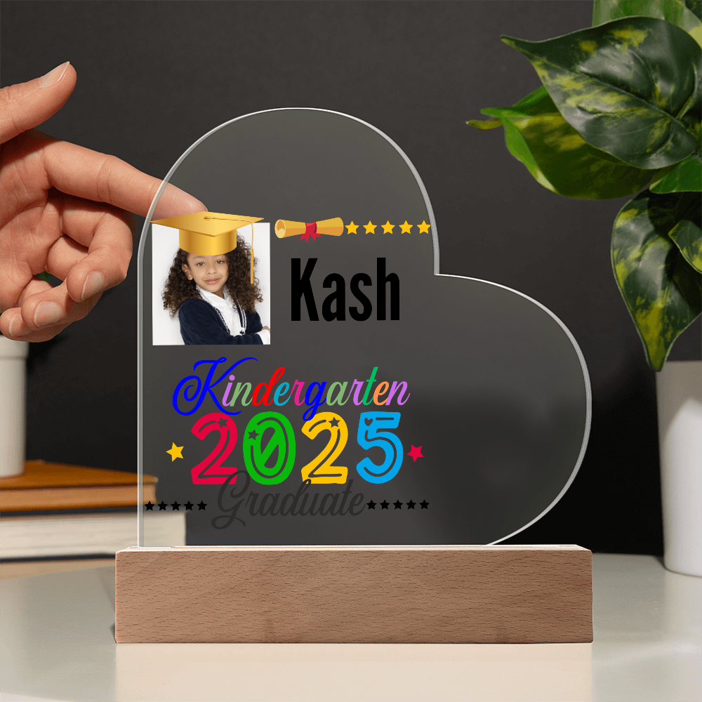 Personalized Printed heart acrylic plaque.