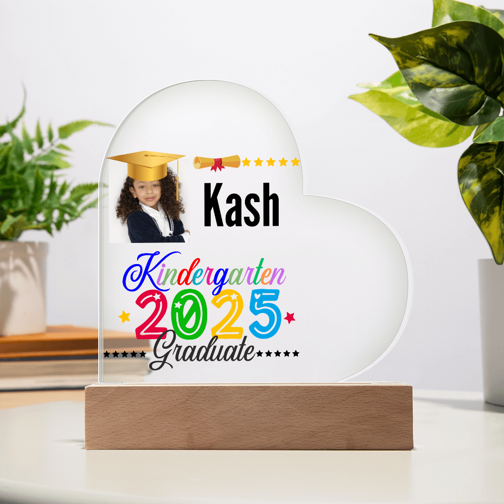 Personalized Printed heart acrylic plaque.