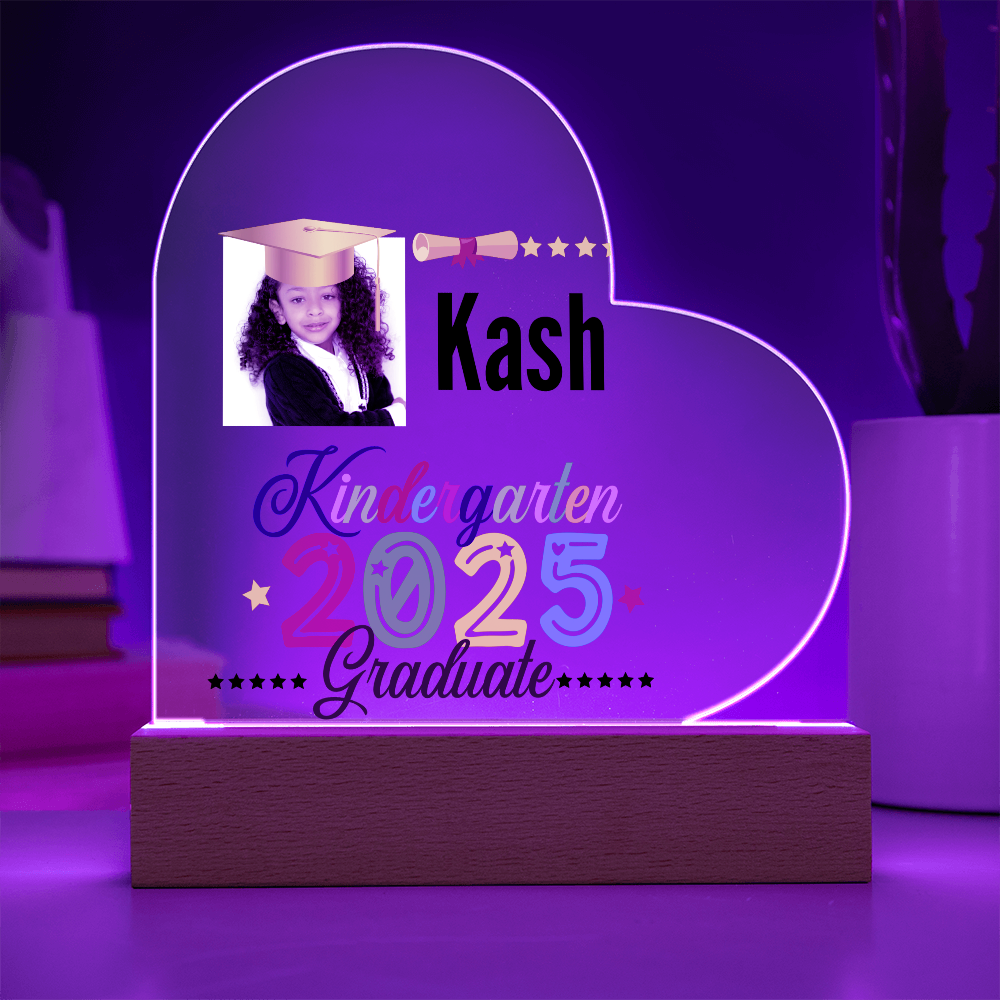 Personalized Printed heart acrylic plaque.