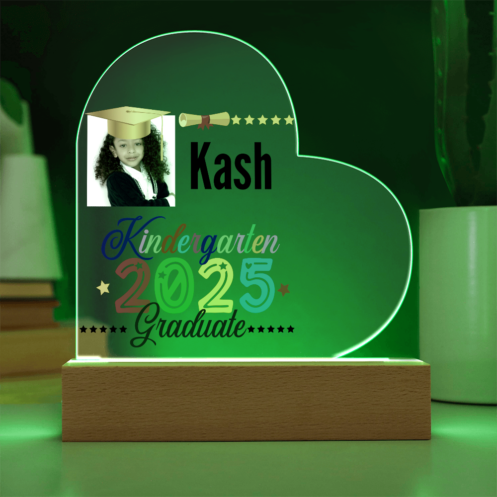 Personalized Printed heart acrylic plaque.