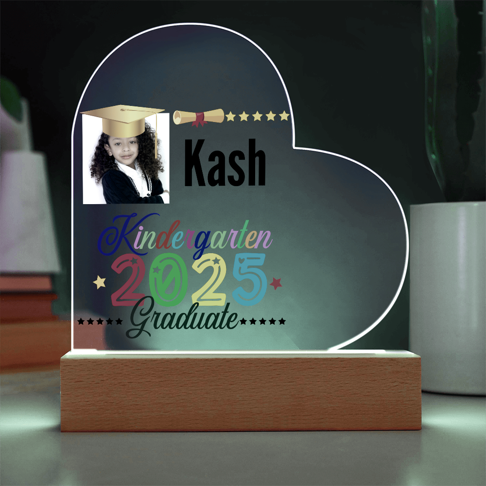 Personalized Printed heart acrylic plaque.