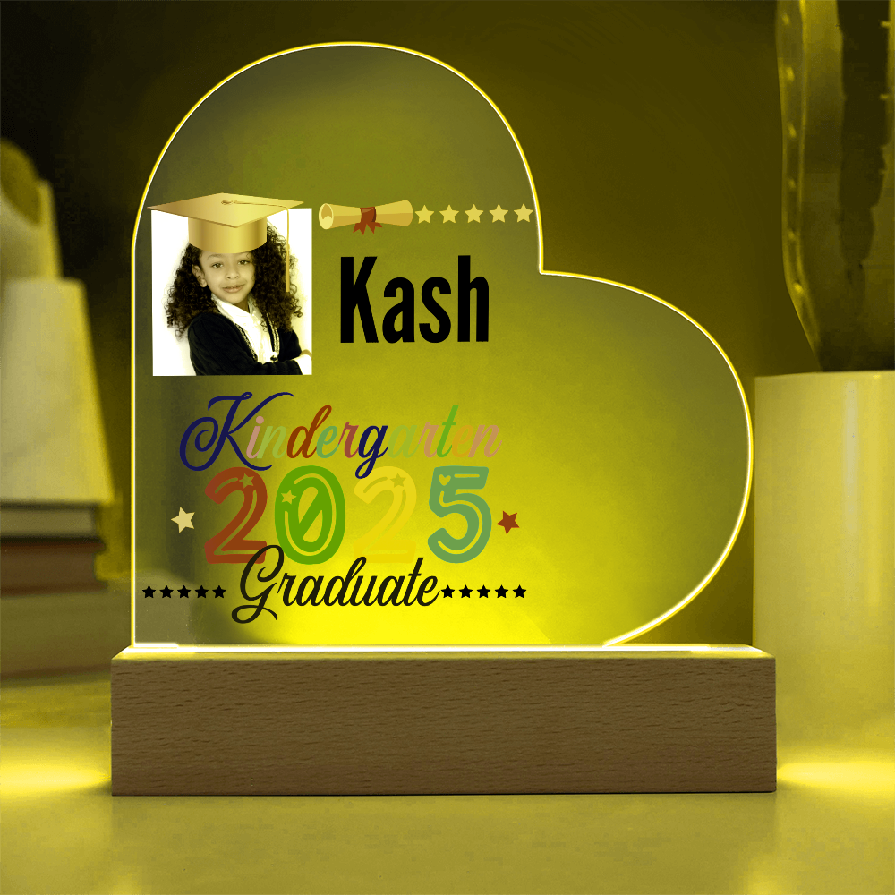 Personalized Printed heart acrylic plaque.